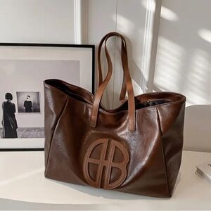 Like new. Vegan tote bag, dark brown. Super soft